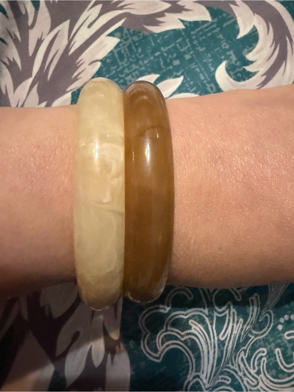 SHEIN Cream and Brown Resin Bangle Set - Women Jewelry Bracelets